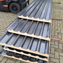 Sandwichpaneel dakplaat zwart/glad 60/90 (partij 14)