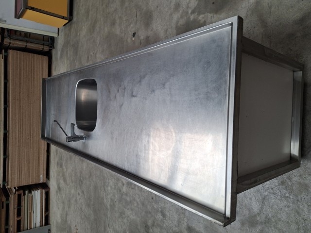 RVS spoeltafel met spoelbak (235x70 cm) nr.1 - Afbeelding 4